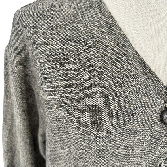 Stijfselkissie Shirt Jacket Womens XS Gray Textured Linen Drape Style Pockets - Picture 2 of 13